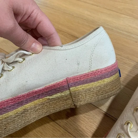 Keds x Kate Spade New York Triple Up Neon Raffia Platform Sneakers Size 7 - Picture 8 of 11